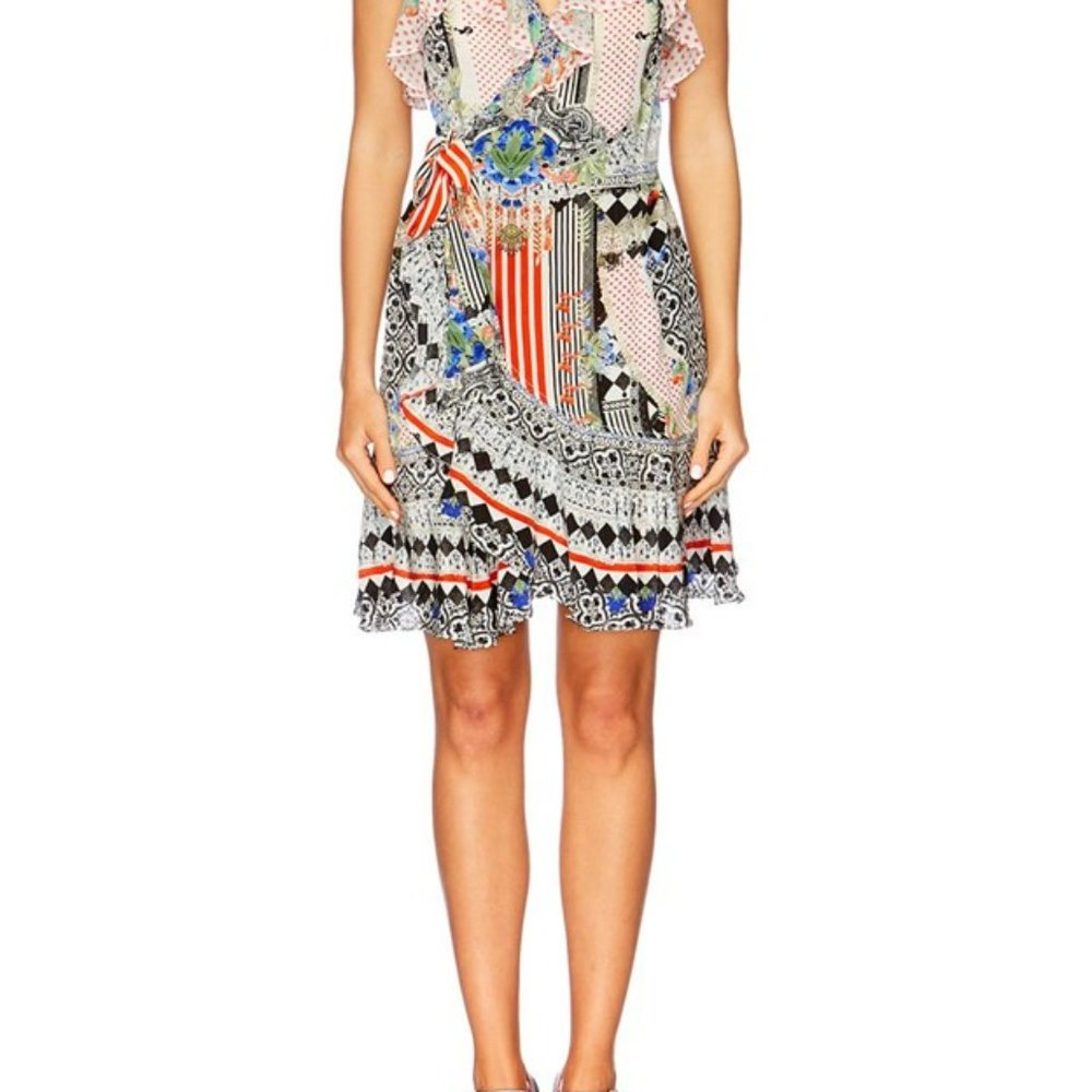 Camilla Mini Wrap Frill Dress.